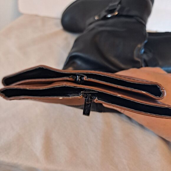 Nature Breeze Riding Boots Women's Size 7 Black Brown Faux Leather - Picture 8 of 11